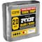 Core Tarps Heavy Duty Tarp, 30 ft x 0.5 mm H x 24 ft W, 20 Mil, Silver/Black, Polyethylene CT-701-24X30 - alternate 1